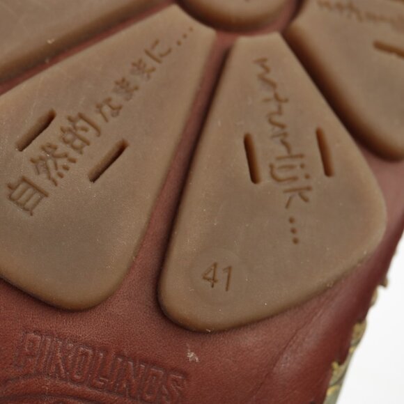 Pikolinos Womens Romana Mule Size 41 10 Green Leather Low Heel Cutout Comfy Shoe - Picture 9 of 11